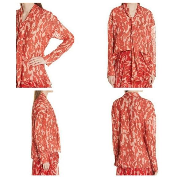 GREY Jason Wu Clip Dot Tie Blouse - Size 10 - NWT - Picture 2 of 9